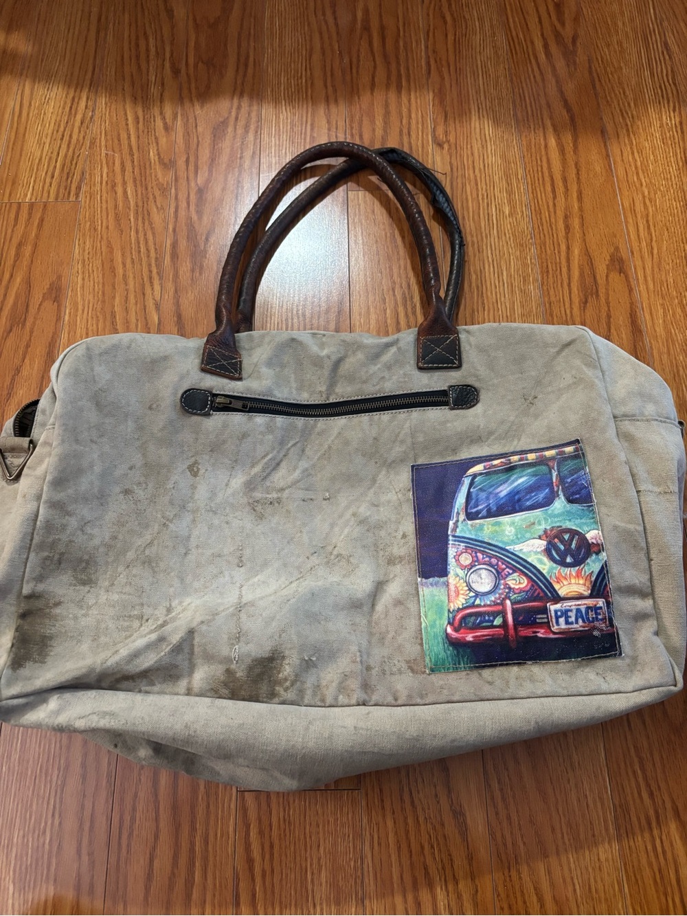 ‼️5/30/26 CLOSET CLOSING‼️ VW VAN, PEACE SIGN CANVAS TOTE CARRY ON BAG